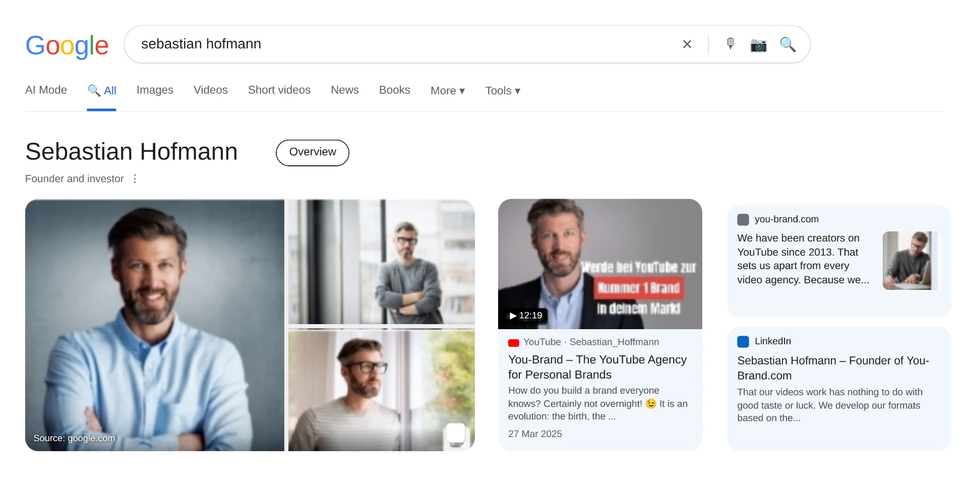 Example of a Google Knowledge Panel that Brendit can build for you